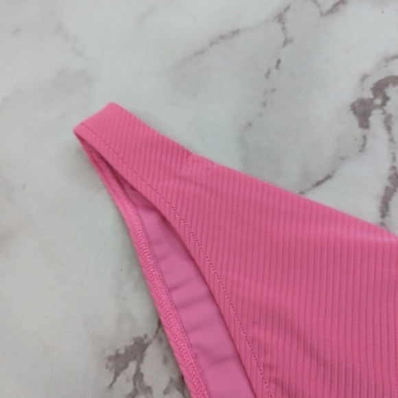 Frankie's Bikinis Bottoms Women XL Swim Bathing Ribbed Enzo Cherub Pink Cheeky - Picture 6 of 12